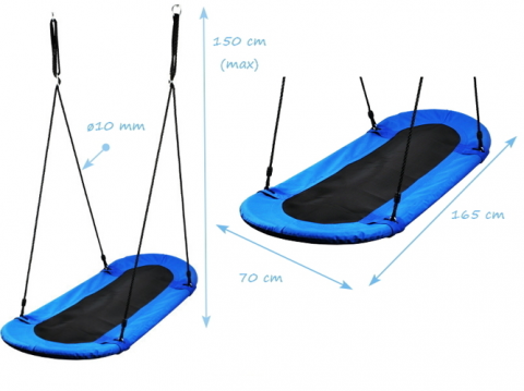 Nest Swing Seat XXL - Multiple Child Swing with Adjustable Ropes siedzisko pelne xxl-2